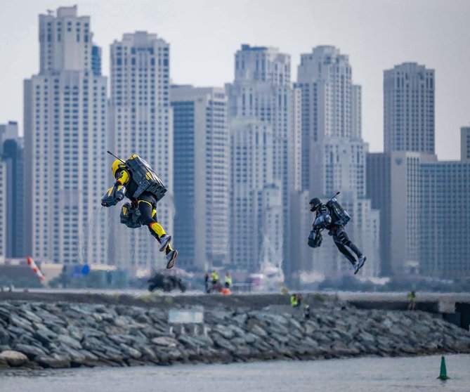 Un momento del campeonato de Jet Suit en Dubai. (WAM)