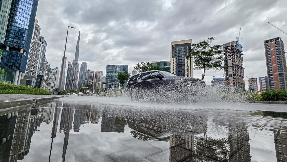 El centro de Dubai inundado. (Dubai Media Office)