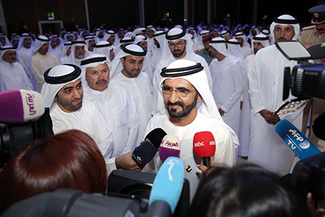 Una imagen del jeque Al Maktoum durante la presentación de la fundación.