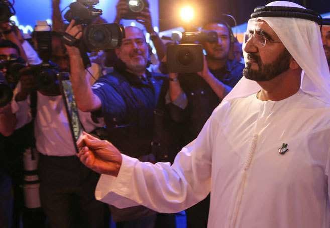 Jeque Mohammed bin Rashid Al Maktoum en el lanzamiento de Dubai Smart City. (Dubai Media Office)