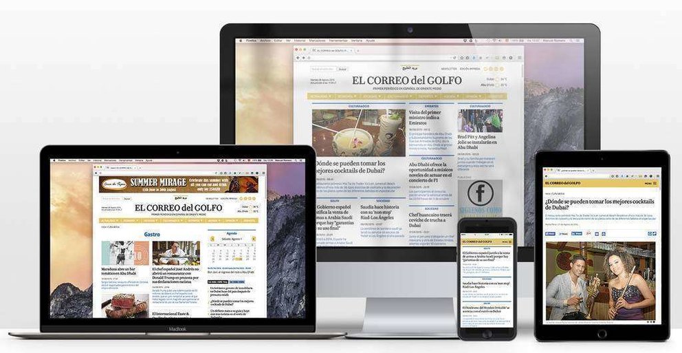 La nueva web de EL CORREO DEL GOLFO en diferentes dispostivos. 