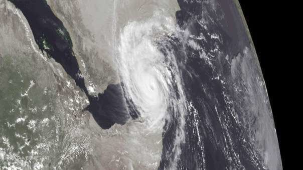 El ciclón Megh a su paso por el Golfo Arábigo.