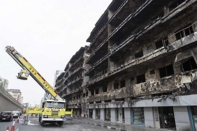 Una imagen del edificio siniestrado en Deira.