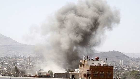 Bombardeos aéreos en Yemen.