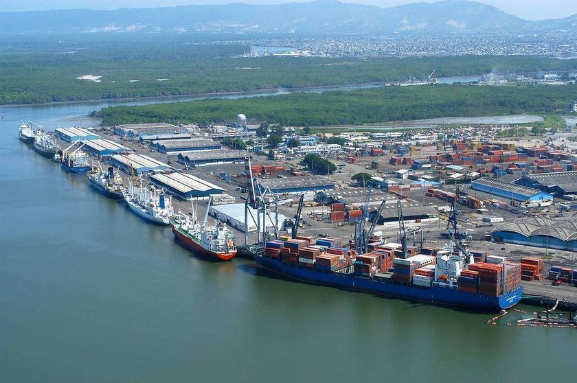 Una imagen del puerto de Posorja en Ecuador.
