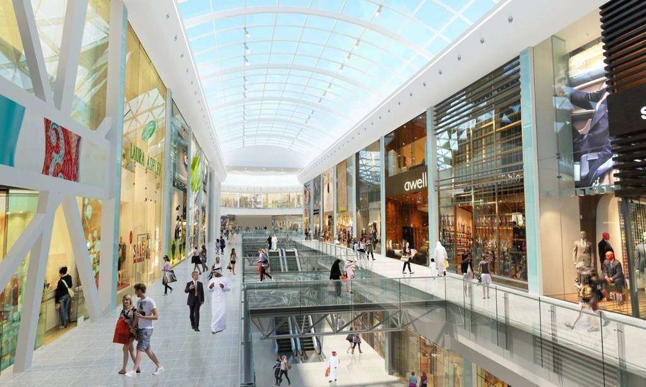 Perspectiva del interior del nuevo centro comercial de Doha.