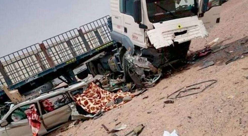 Una imagen del accidente de tráfico ocurrido en Omán.