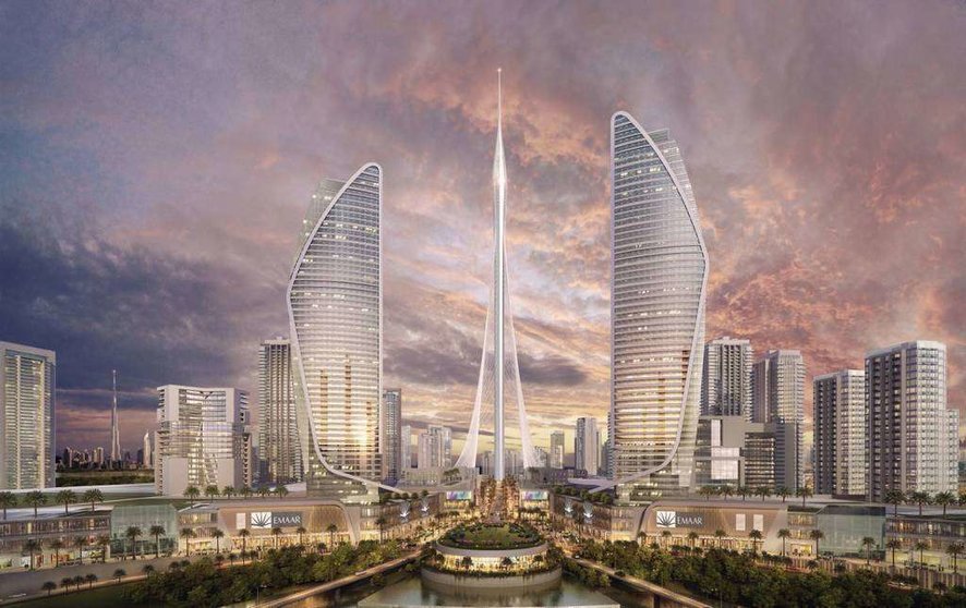 Maqueta de la torre de Calatrava en  Dubai.