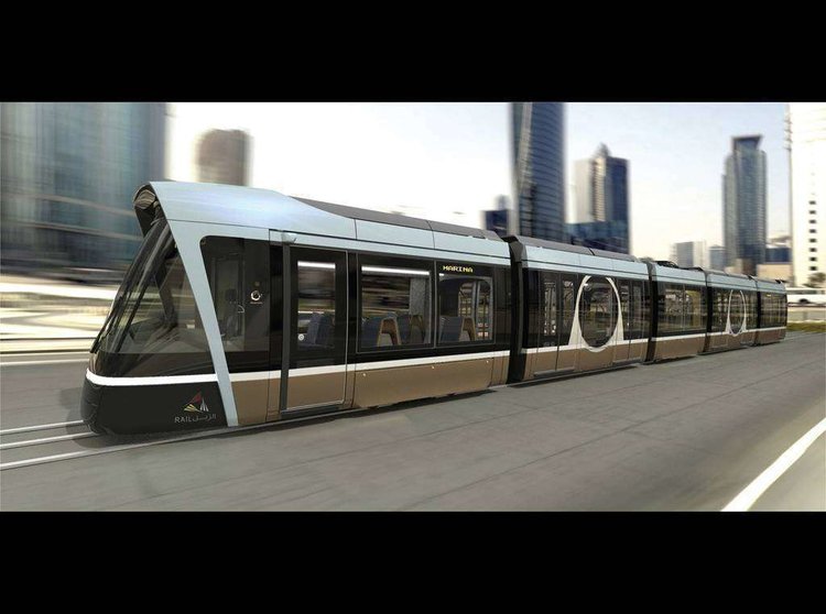 Una imagen del tren ligero de Lusail en Qatar.