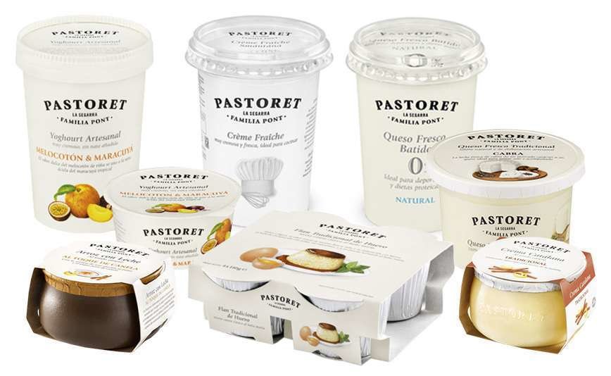 Variedad de postres lácteos de la empresa Pastoret.