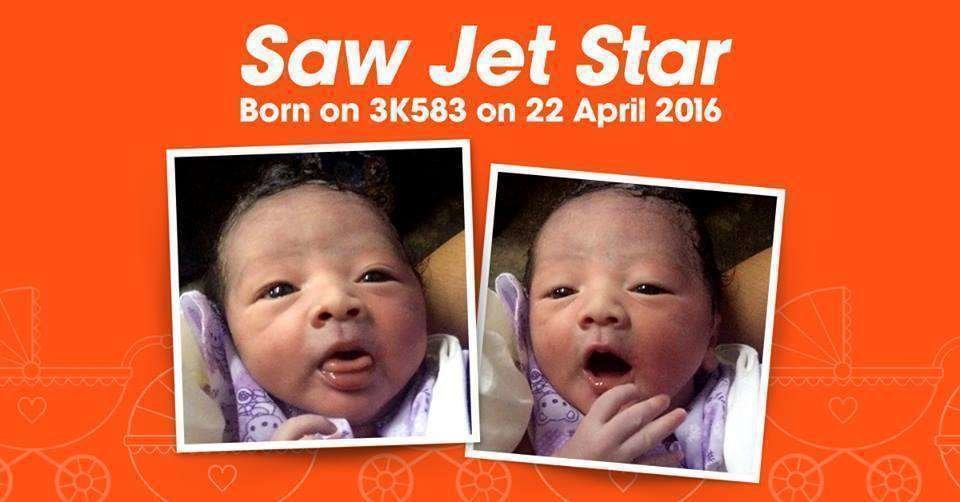Fotografías del bebé nacido en un avión de Jetstar. (Jetstar Facebook)