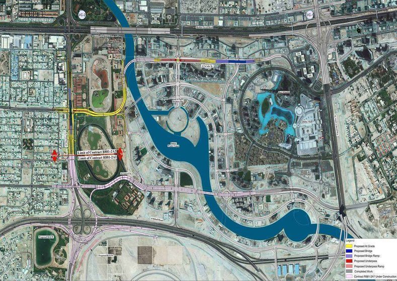 Plano del Proyecto de Mejora Vial en Business Bay en Dubai.