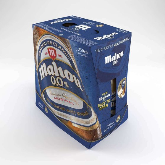 Imagen del pack tradicional de la cerveza Mahou 0’0 Classic, ya disponible en Emiratos Árabes Unidos. (EL CORREO)