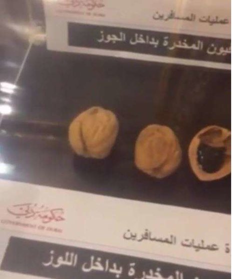 Una imagen de las nueces confiscadas por Aduanas de Dubai.