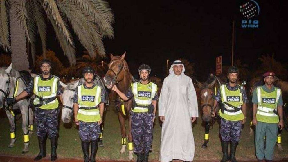 La policía montada de Abu Dhabi.
