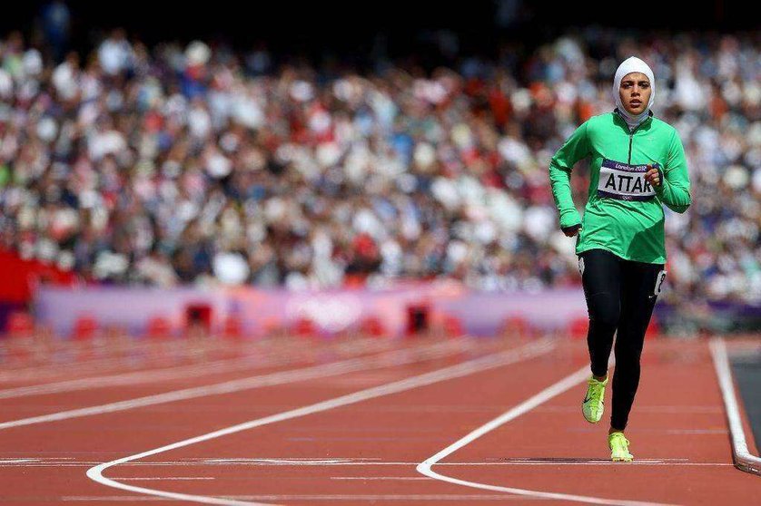 La atleta saudita Sara Al Attar, durante los Juegos Olímpicos de Londres.