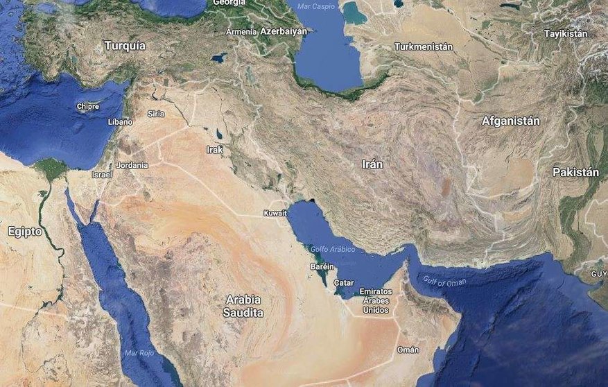 Región de Próximo y Medio Oriente. (Google Map)