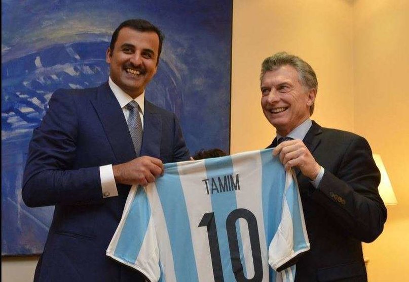 Mauricio Macri recibió al emir de Qatar en Buenos Aires.