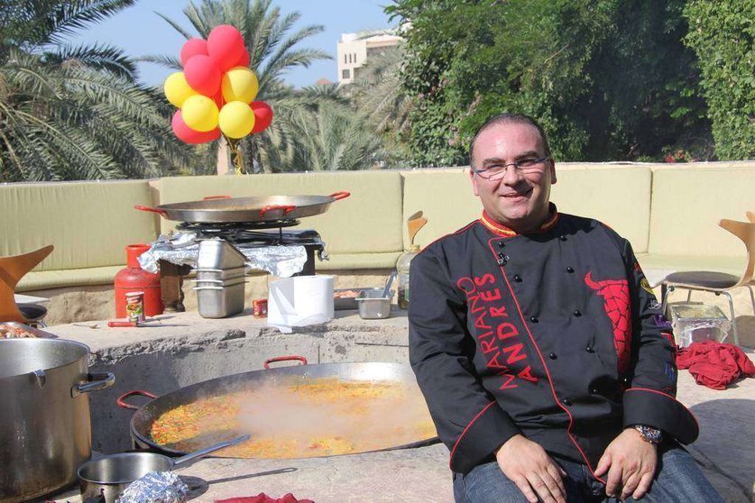 Mariano Andrés, en la terraza del restaurante Seville's en Dubai. (EL CORREO)