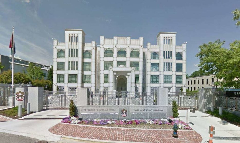 Una imagen de Google de la Embajada de EAU en Washington.