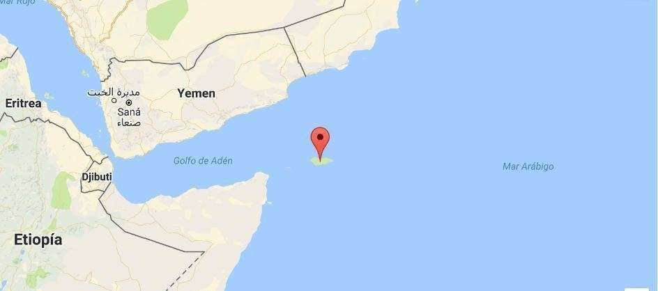 En rojo aparece la paradisíaca isla de Socotra en Yemen.