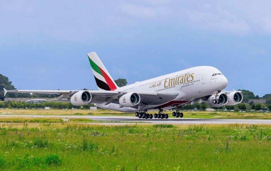Un Airbus A380 de Emirates Airline.