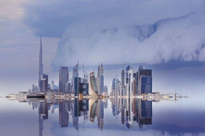 Montaje con fotografías del Skyline de Dubai. (Forbes)