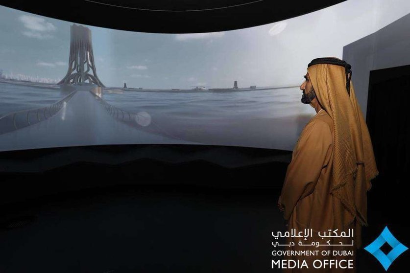 El jeque Mohammed bin Rashid en el Museo del Futuro de Dubai. (Dubai Media Office)