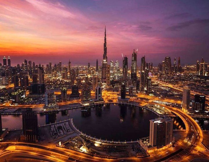 Una imagen del centro de Dubai tomada por el jeque Hamdan.