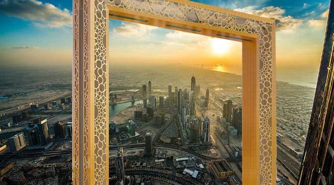 Una maqueta del Marco de Dubai.