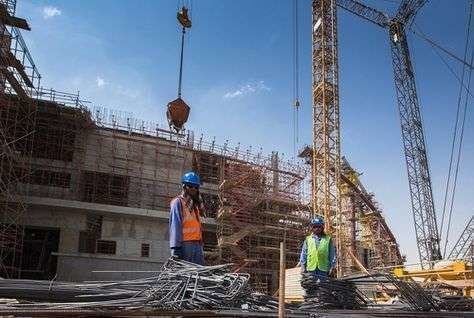 Obreros en una construcción en Doha, capital de Qatar.