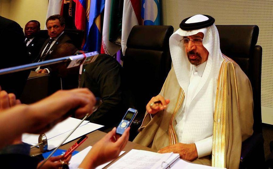 El ministro saudi de Energía, Al-Falih, en la reunión de la OPEP en Viena. (Reuters)