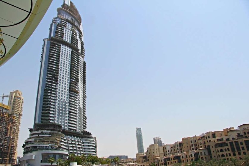 Aspecto que presenta hoy el hotel The Address Downtown Dubai. (EL CORRREO)