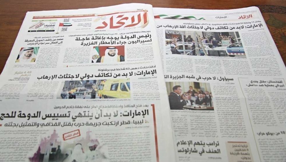 El periódico en árabe Al Itihad de Abu Dhabi. (EL CORREO)
