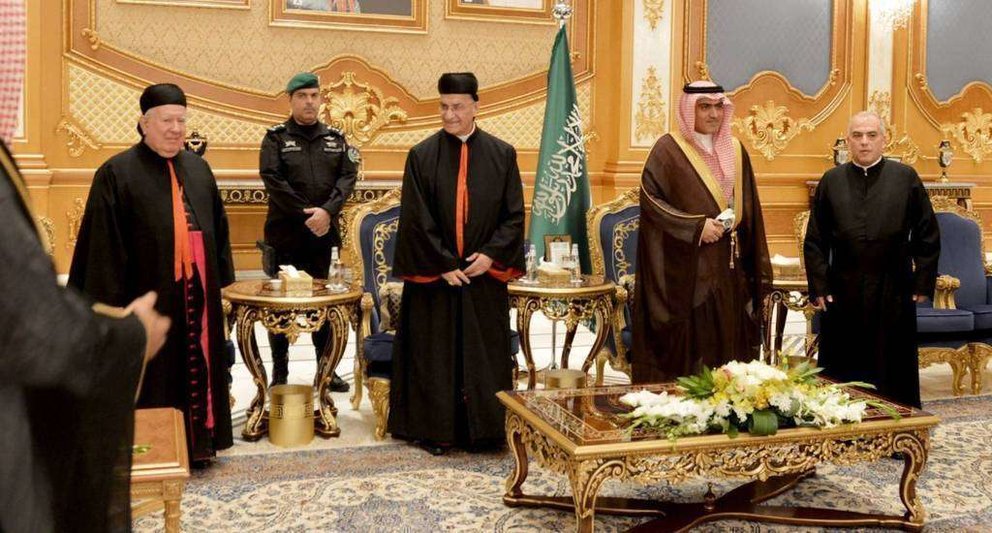 En la imagen de Reuters, el patriarca maronita durante su visita a Arabia Saudita.
