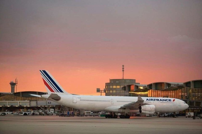 Un avión de Air France en el Aeropuerto Internacional de Dubai.