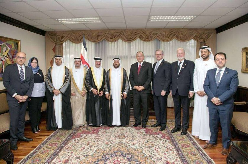 La delegación de Sharjah durante su visita a Costa Rica. 