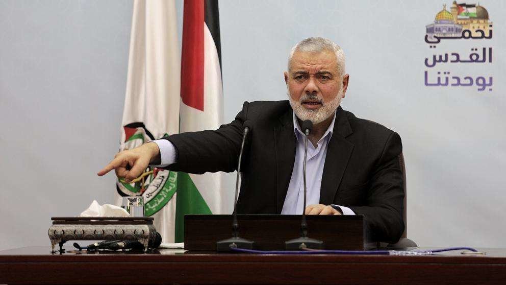 El jefe político del movimiento islamista Hamás, Sheikh Ismail Haniyeh ofrece una rueda de prensa en 2018. (Fuente externa)