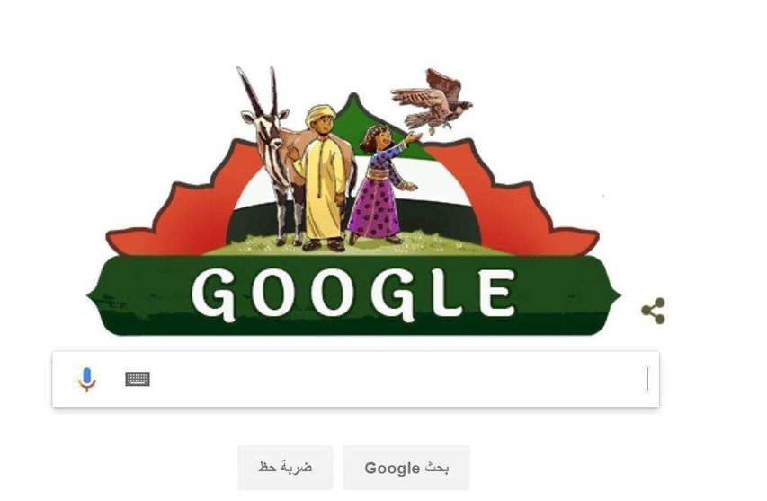 El dibujo de Google para festejar el 46 Día Nacional de EAU.