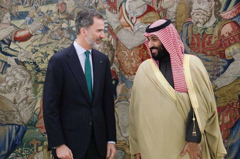 Felipe VI ha recibido este jueves al príncipe Mohammed bin Salman en el palacio de La Zarzuela. (Casa de S.M. el Rey)