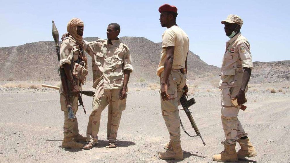 Soldados sudaneses de la Coalición Árabe en Hodeidah.