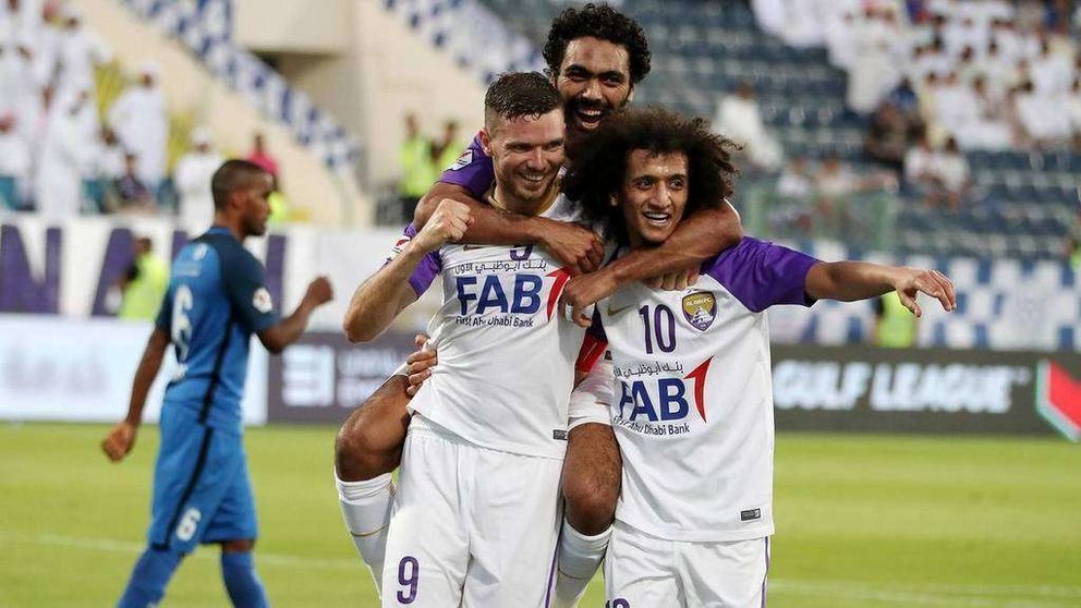 Jugadores del Al Ain FC celebran la victoria este sábado.