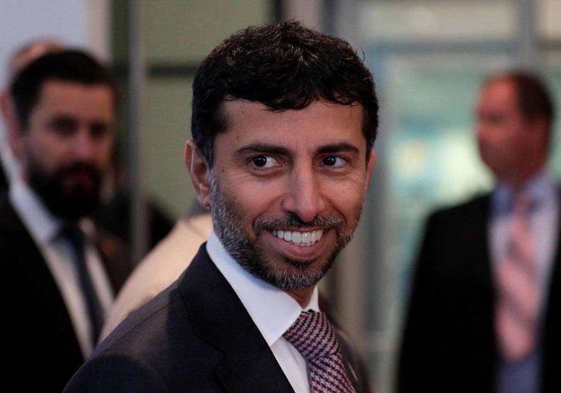 El ministro de Energía de EAU, Suhail Mohamed Al Mazrouei, llega a la reunión de la OPEP en Viena. (Reuters)