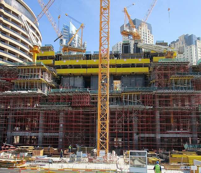 Construcción del proyecto 1/JBR de Dubai Properties. 