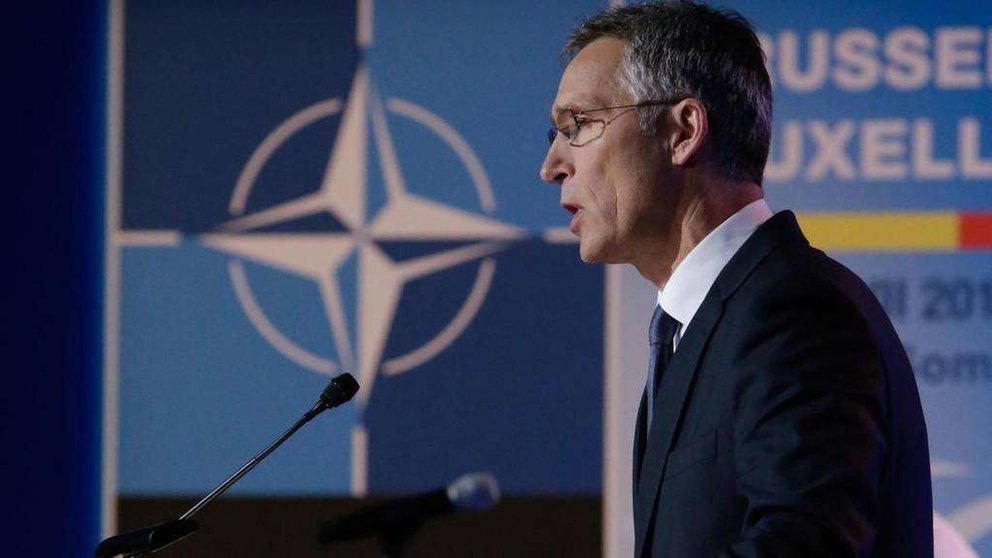 En la imagen de AFP, el secretario general de la OTAN, Jens Stoltenberg, pronuncia una conferencia en Bruselas el 12 de julio de 2018. 