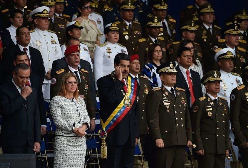 El presidente de Venezuela durante el desfile. (Getty)
