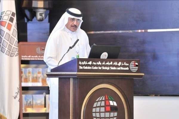 Abdulaziz Al Owaisheq, durante su intervención. (WAM)