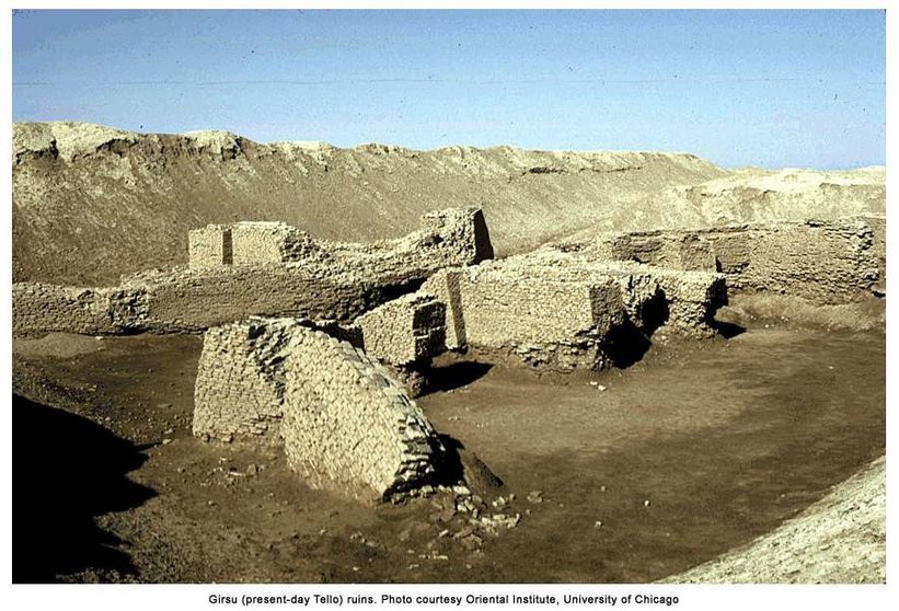 Una imagen de unas ruinas en Tello en el sur de Irak.