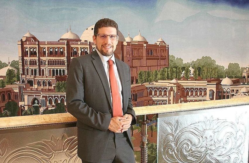 Felipe Carazo en el hotel Emirates Palace de Abu Dhabi. (EL CORREO)
