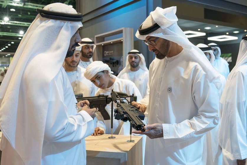 El príncipe heredero de Abu Dhabi durante ADIHEX 2018.